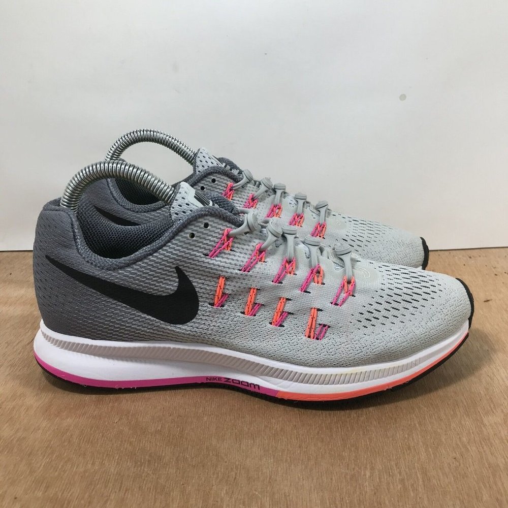 Nike Womens Air Zoom Pegasus 33 831356-006 Gray Running Shoes Sneakers Size 7.5